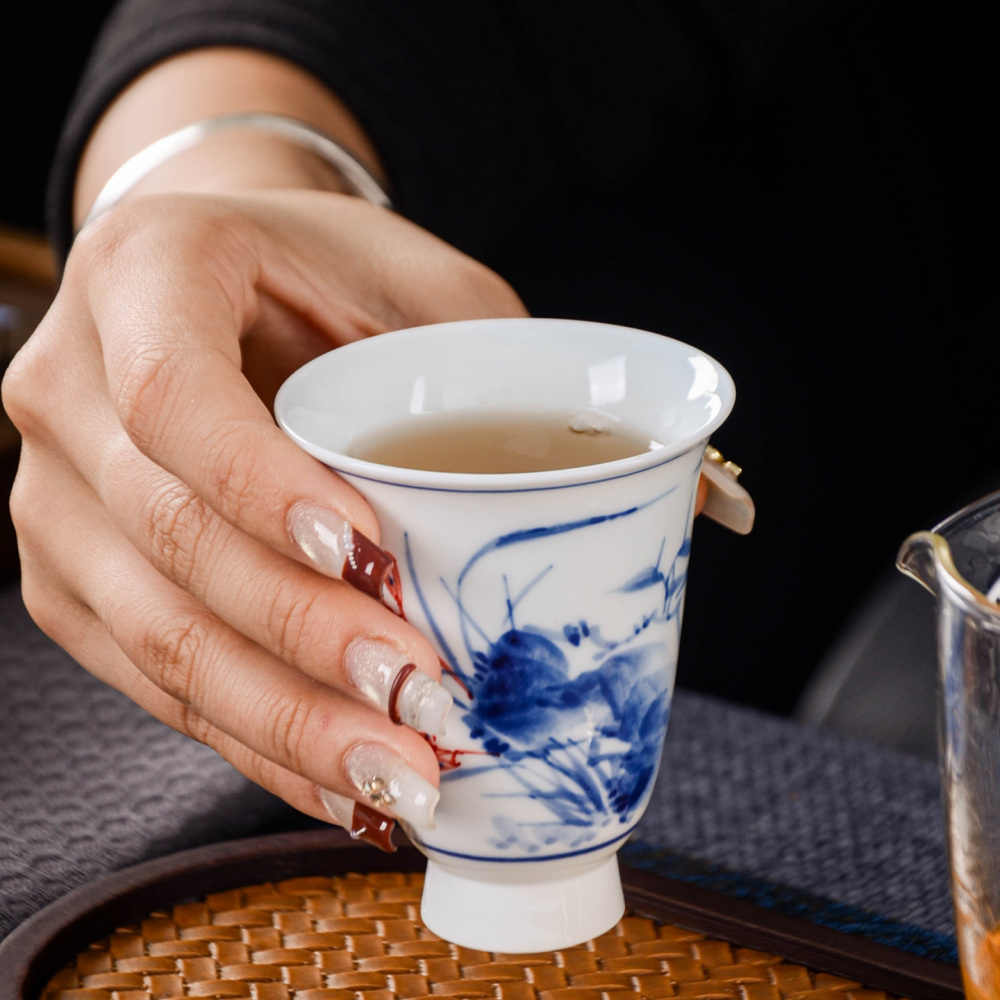 Ceramicpavilion|Orchid Serenity Gaiwan|Hand-painted|Ceramic