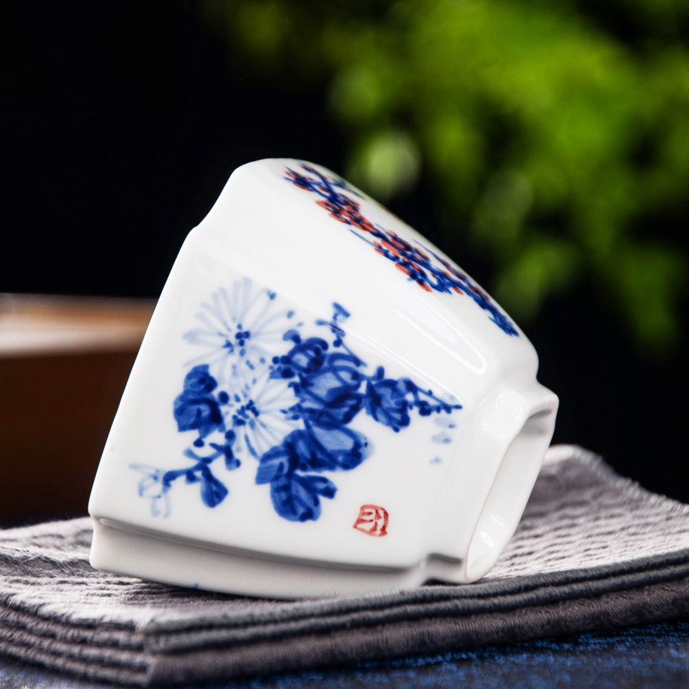 Ceramicpavilion|Blue-and-White Four Gentlemen Square Master Cup