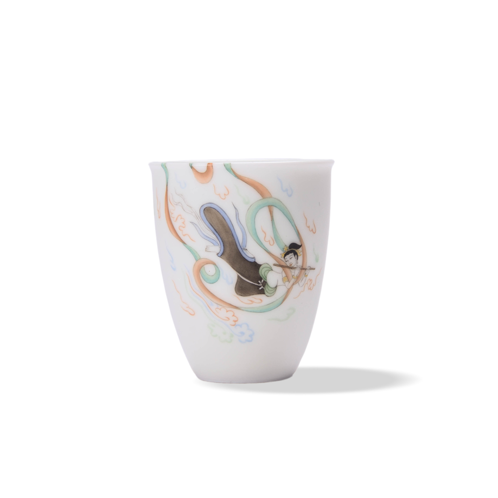 Ceramicpavilion|Flying Apsaras Play the Flute Tea Cup