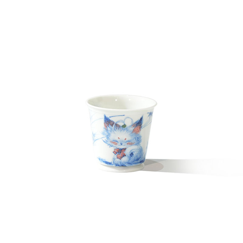 Ceramicpavilion|Blue and White Fox and Bamboo Shadow Cup