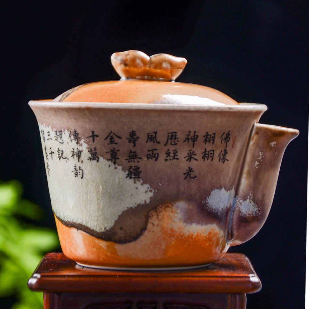 Ceramicpavilion|A thousand Buddha hand-painted Kung Fu tea set from the Mogao Caves