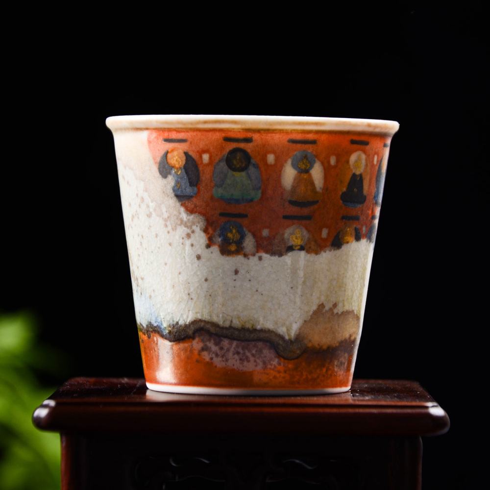 Ceramicpavilion|A thousand Buddha hand-painted Kung Fu tea set from the Mogao Caves