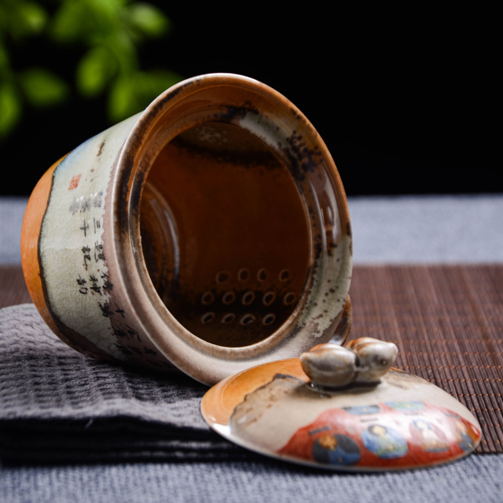 Ceramicpavilion|A thousand Buddha hand-painted Kung Fu tea set from the Mogao Caves