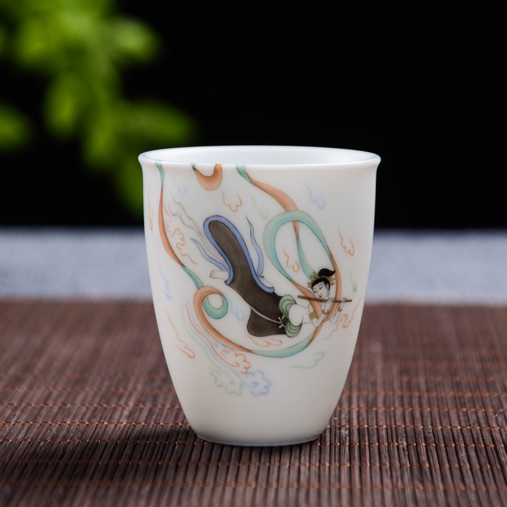 Ceramicpavilion|Flying Apsaras Play the Flute Tea Cup