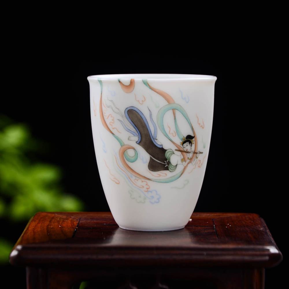 Ceramicpavilion|Flying Apsaras Play the Flute Tea Cup