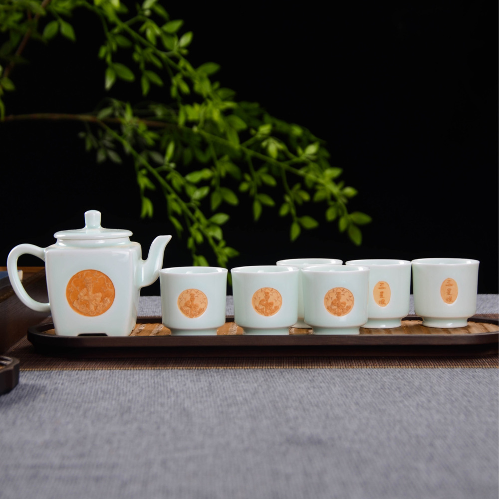 Ceramicpavilion|🏺 Sanxingdui Tea Set|Hand-Painted|Ancient Shu Civilization