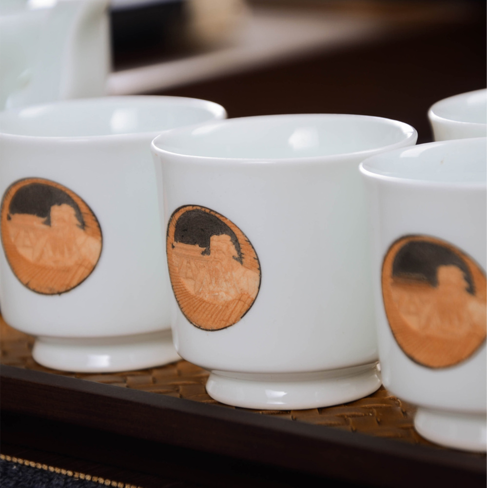 Ceramicpavilion|Hand-painted|Confucian Culture Tea Set