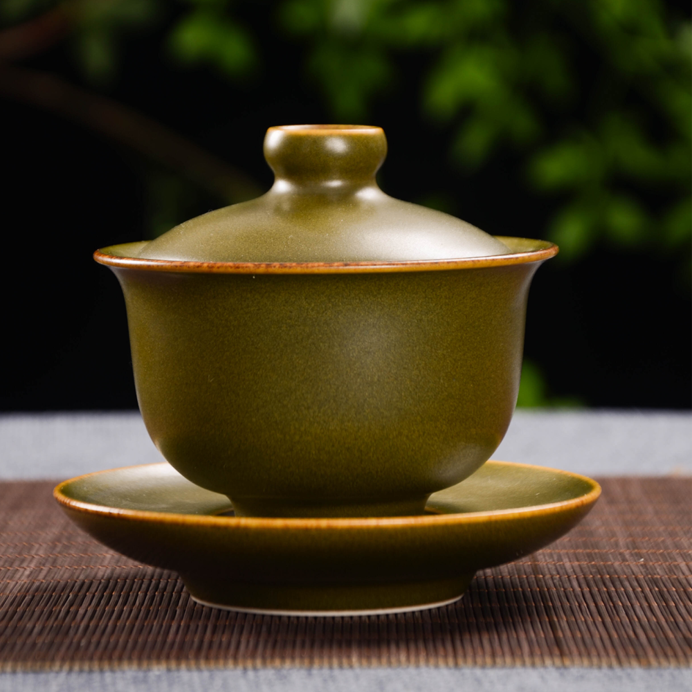 Ceramicpavilion|Tea Dust Glaze Ingot-shaped Gaiwan