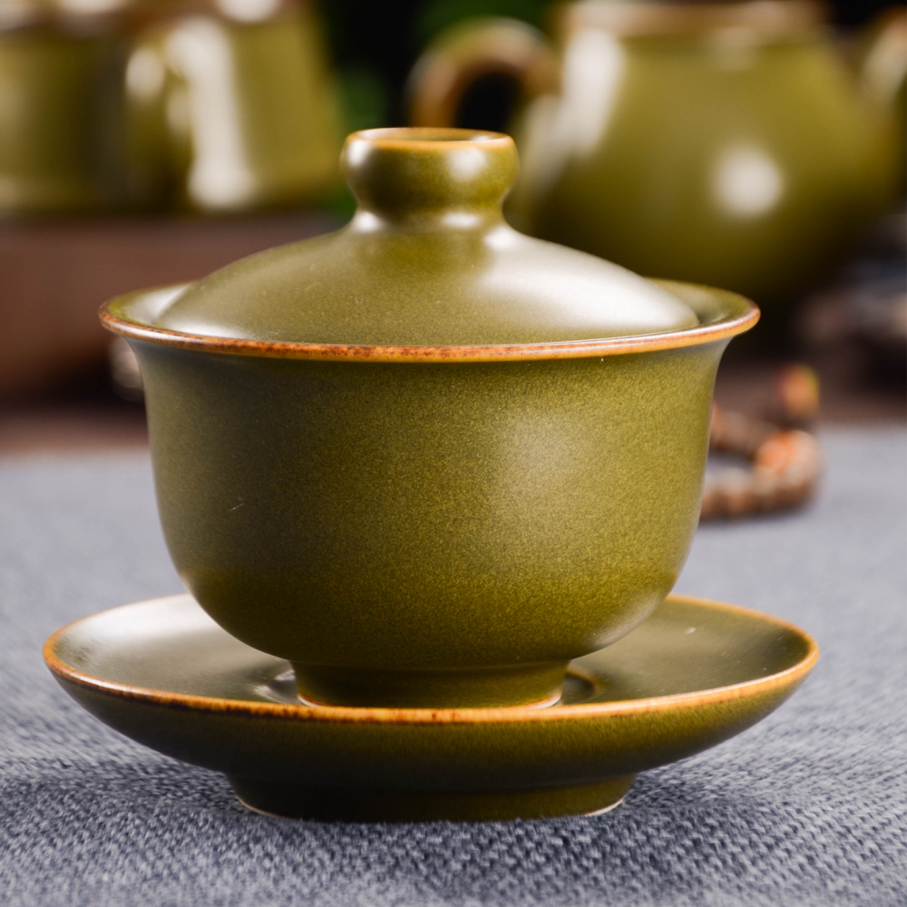 Ceramicpavilion|Tea Dust Glaze Ingot-shaped Gaiwan