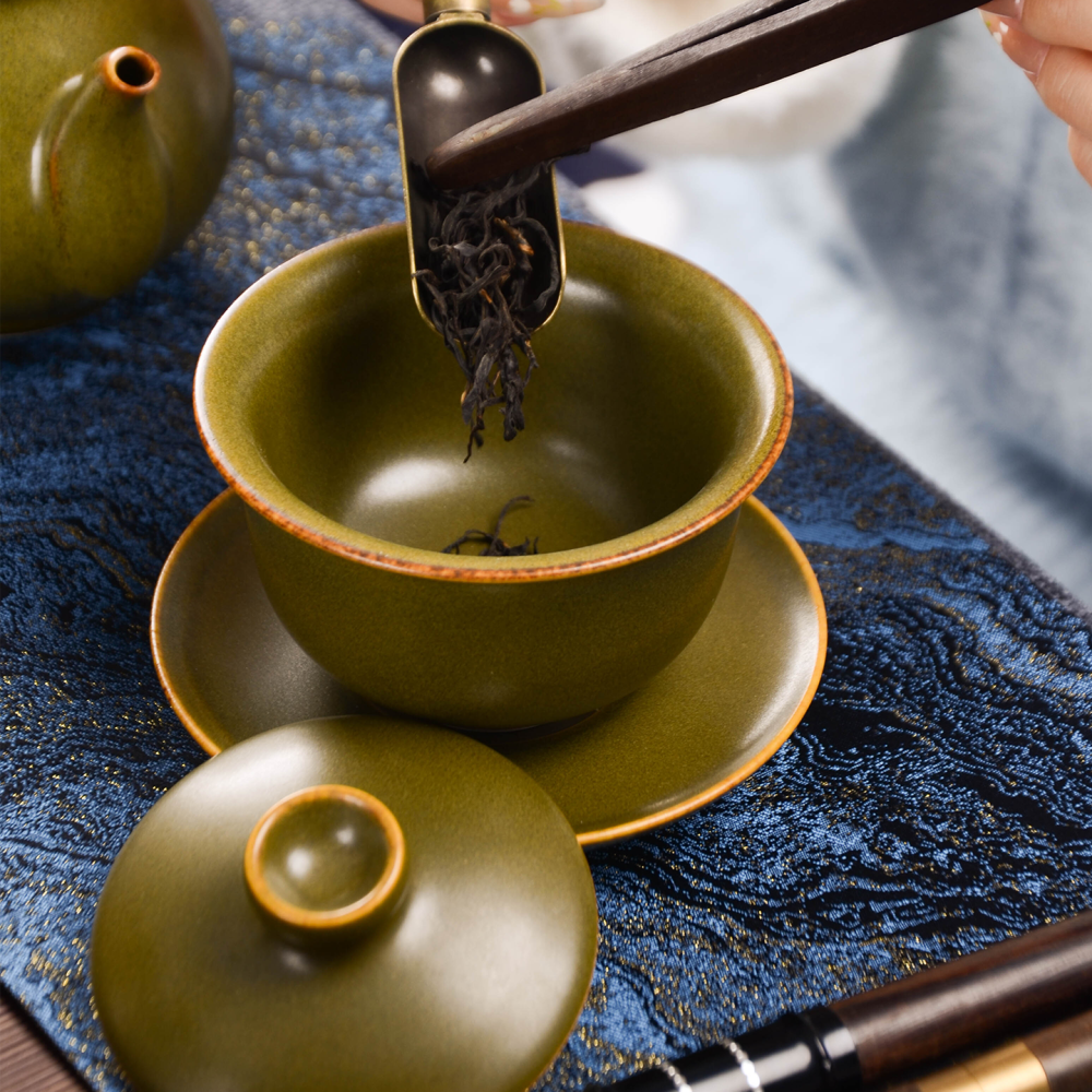Ceramicpavilion|Tea Dust Glaze Ingot-shaped Gaiwan