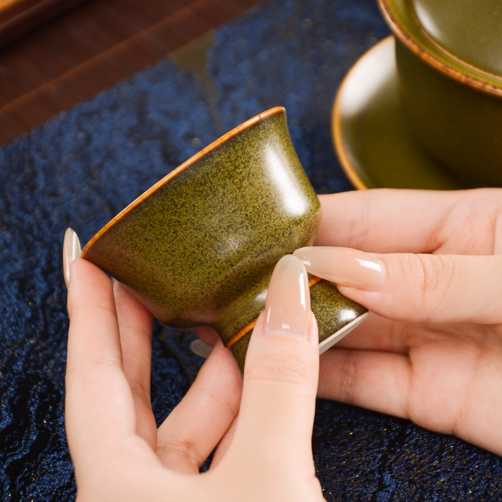 Ceramicpavilion|High-Footed Tea Dust Glaze Teacup