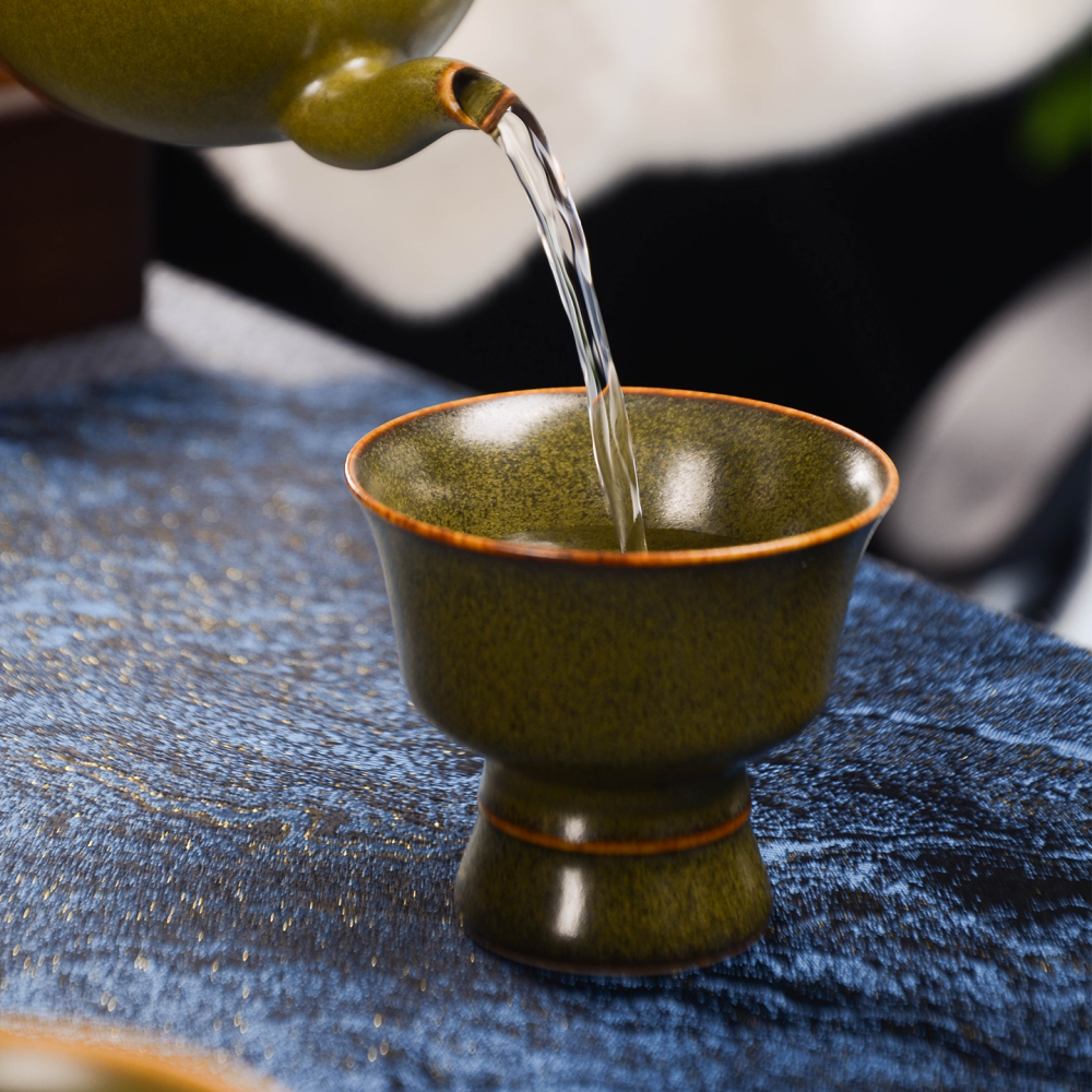 Ceramicpavilion|High-Footed Tea Dust Glaze Teacup