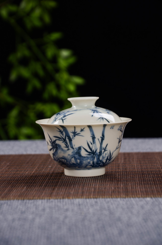 Ceramicpavilion|Blue and White Bamboo Porcelain Tea Set
