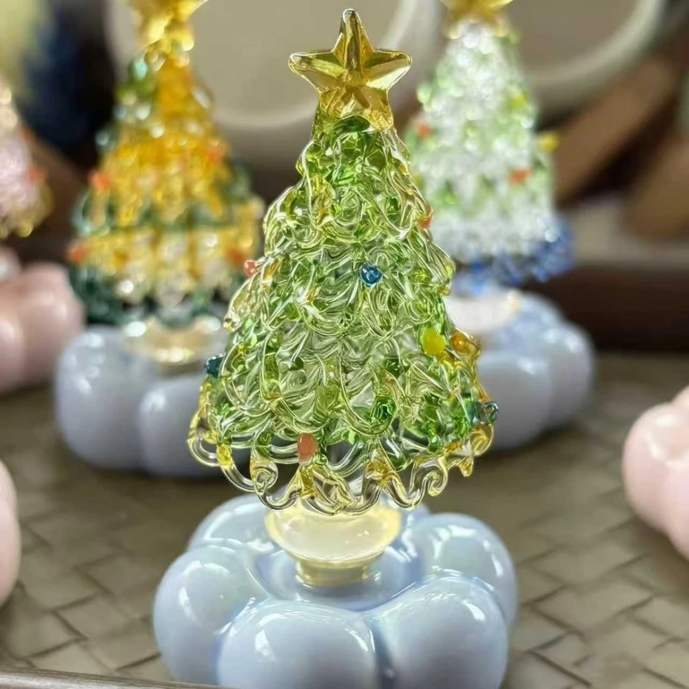 Handcrafted rotating crystal Christmas tree