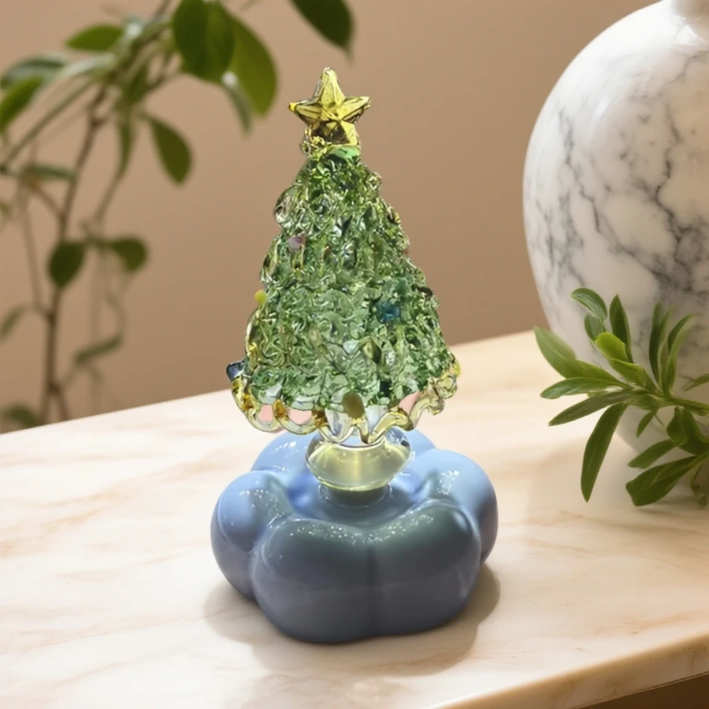 Handcrafted rotating crystal Christmas tree