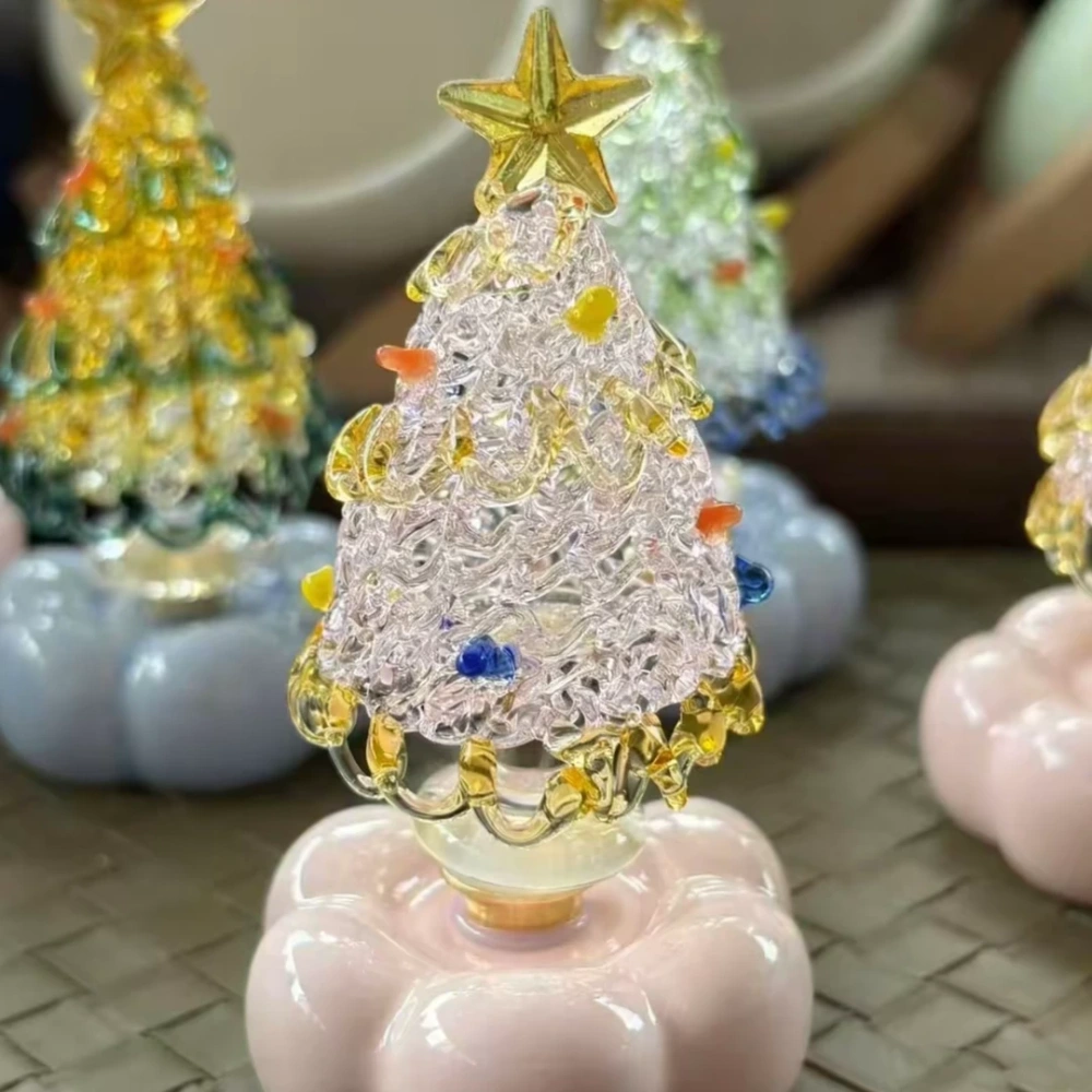 Handcrafted rotating crystal Christmas tree