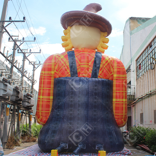 CH Giant Originality Design Orange And Yellow Farm Scarecrow Inflatable Slide