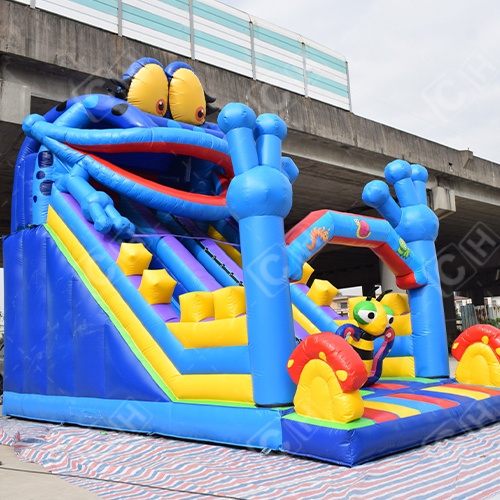 Good quality Commercial New design Jungle Forest Frog Animal Inflatable Slide Inflatable Dry Slide