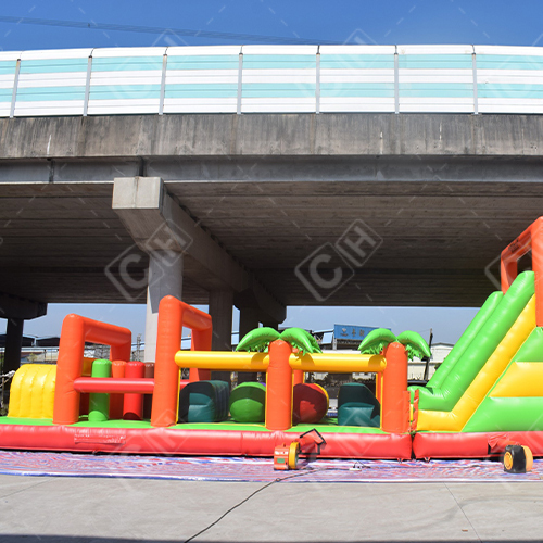 CH Giant Inflatable Obstacle Course With Slide For Adult, Inflatable Obstacle Game For Sale