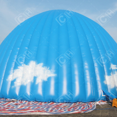 CH Giant Blue And White Inflatable Dome Tent With LED Light Inflatable Party Tent For Sale
