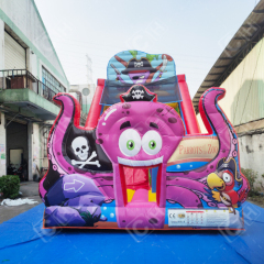 CH Outdoor Commercial Inflatable Slide Purple Octopus Pirate Adventure Group Inflatable Dry Slide
