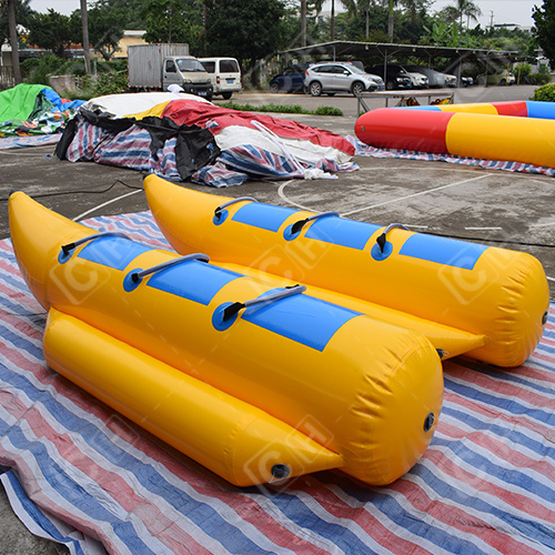 CH 3 Persons Inflatable Water Sports Game Yellow Inflatable Banana Ship Inflatable Boat