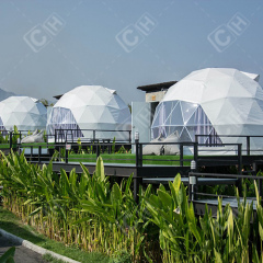 CH Transparent Igloo Geodesic Dome Tent Glamping Dome Tent With Bathroom