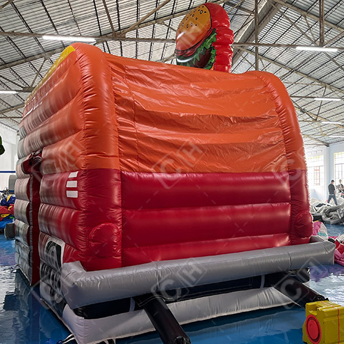 CH Outdoor Inflatable Hamburger Stall Tent Red And Yellow Inflatable Photo Booth Car Tent