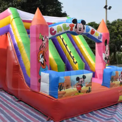 CH Mickey Animal Theme Outdoor Inflatable Bouncer Castle Slide Combo ,Commercial Inflatable Bounce House Dry Slide For Kids