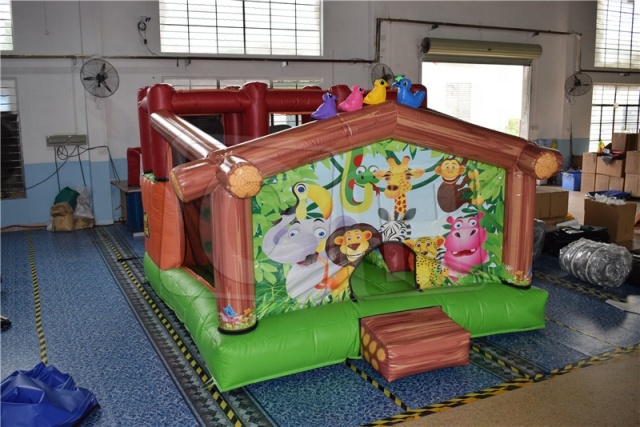 CH Suitable For Children To Play Bounce Toy Pool With Blower Double-layer Inflatable Bounce House Bounce Dry Slide Jump For Party