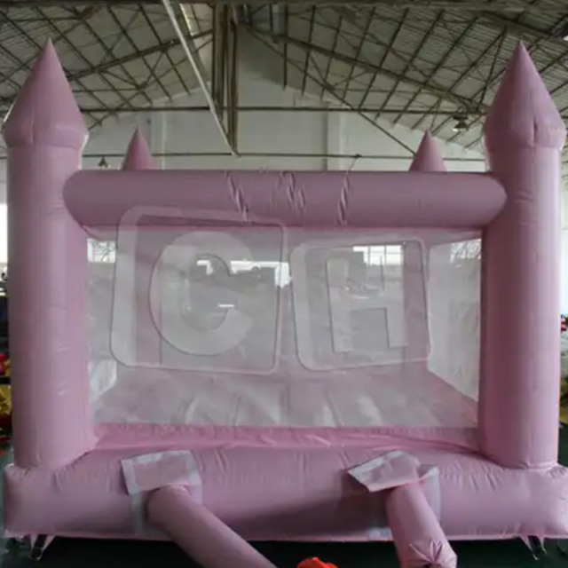 CH Mini Moonwalk Commercial Inflatable Bouncer Jumping Bouncy Castle Jumper PVC Pink Wedding Bounce House For Party