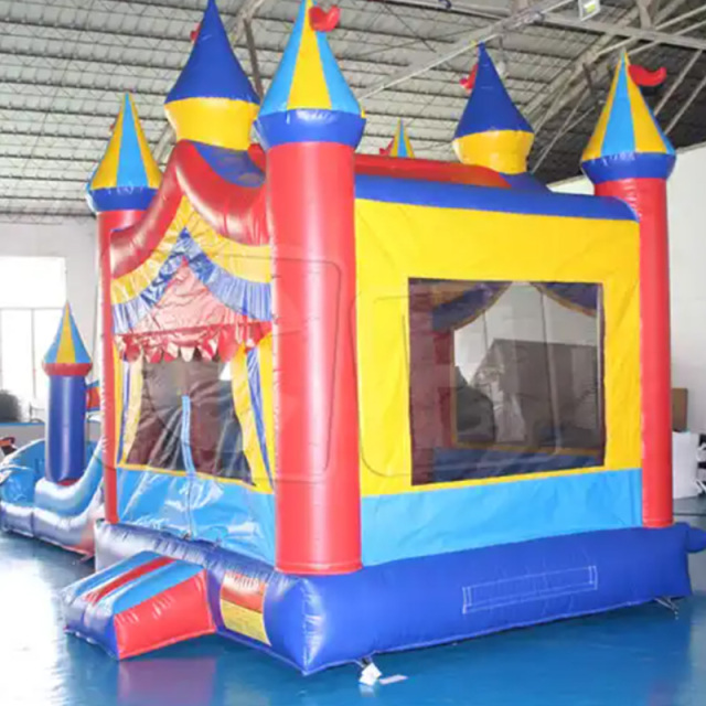 CH Inflatable Colorful Water Slide With Pool For Summer, Inflatable Circus Slide Pool For Kids