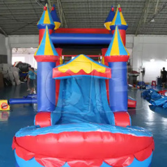 CH Inflatable Colorful Water Slide With Pool For Summer, Inflatable Circus Slide Pool For Kids