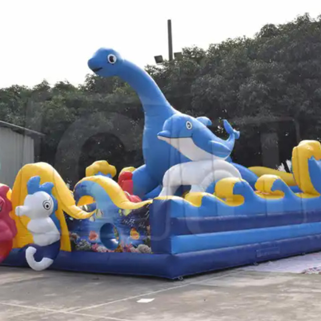 CH Inflatable Children Jumping Bouncy Castle Ocean Animals Inflatable Castle