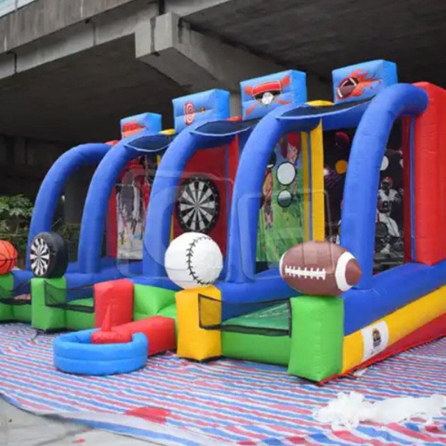 CH Inflatable Basketball Shooting Baseball American Football Goal Combo Inflatable Game For Adults