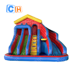 CH Summer Hot Sales Red Yellow And Blue Three Slides Inflatable Water Slide For Kids