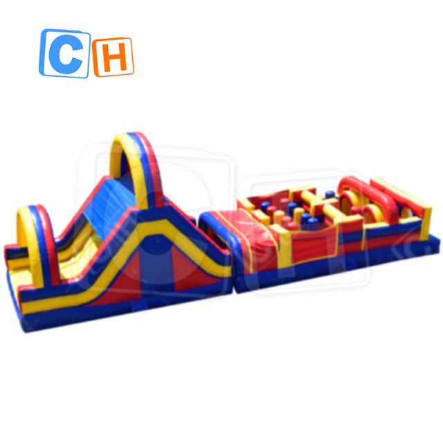 CH Commercial Good Quality Inflatable Obstacle Course With Jumping Bounce House Obstacle Course Combo Dry Slide For Party Business