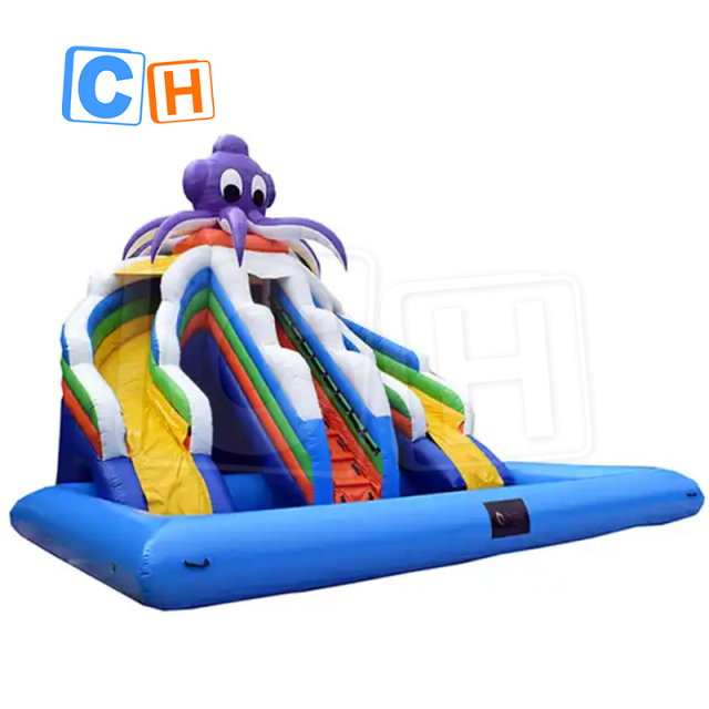 CH Attractive Inflatable Water Park Slide Inflatable Slides Commercial Inflatable Water Slide With Pool For Sale