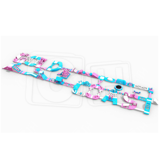 CH Lake Inflatable Water Park White Blue Pink Ocean Park Inflatable Theme Aqua Park