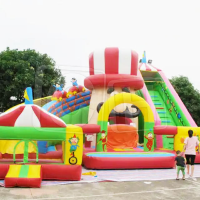 CH Customized Most Interesting Inflatable Circus Castle With Giant Slide