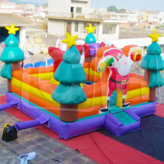 CH Fast Delivery Inflatable Christmas Bouncer For Promotion, Inflatable Santa House Bounce With Customized Design