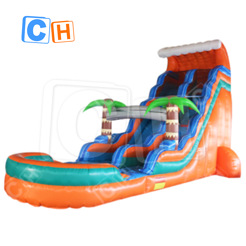 CH Commercial Garden Bouncers Jumping Inflatable Slide Castle Inflatable Water Slide With Pool For Rental