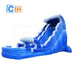 CH Summer Fast Delivery Inflatable Ocean Water Slide With Pool Inflatable Snow Wet Slide Bouncer For Kids