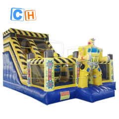 CH Party Events Games Commercial Good Quality Kids robot theme Climbing Dry Slide Rental Inflatable Castle Bounce House Combo slide