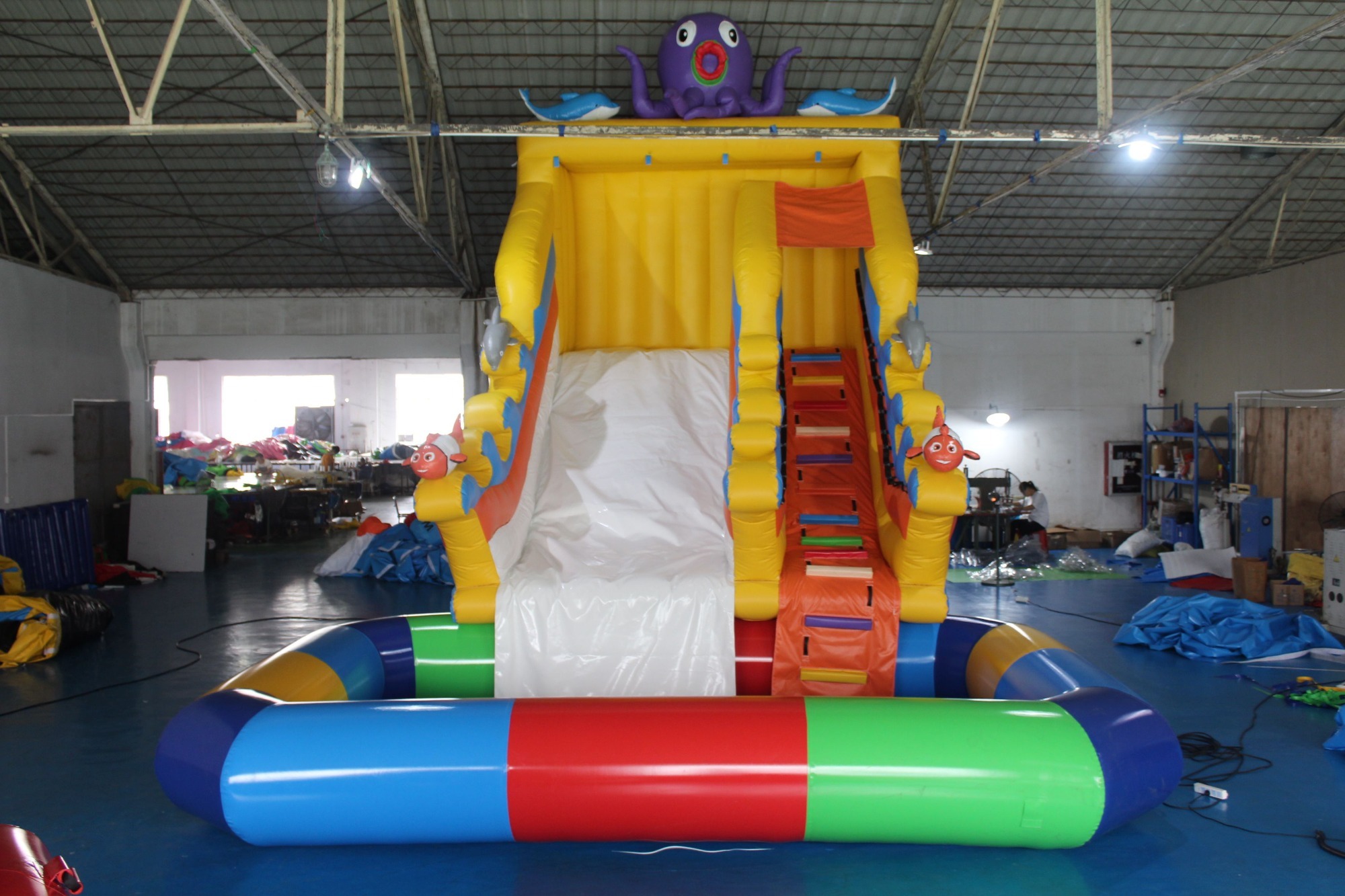 inflatable water slide into pool​