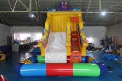 inflatable water slide into pool​