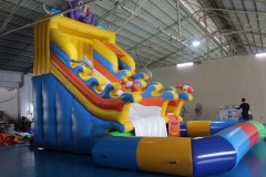 inflatable water slide into pool​