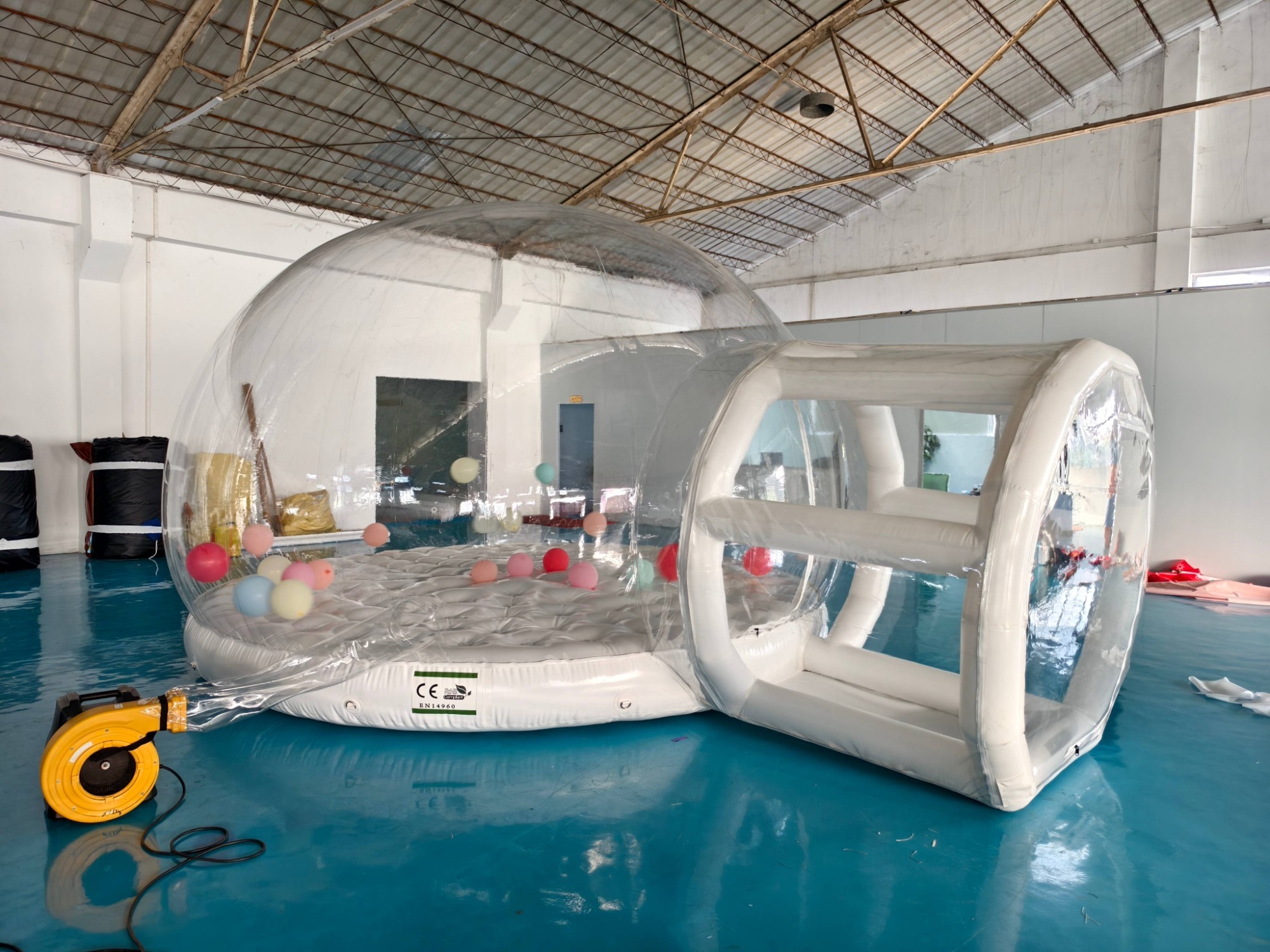 white bounce house