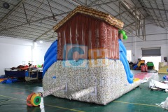 Inflatable pool with slide