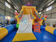 Inflatable slide for pool